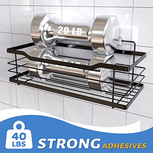 BTSD-home Shower Caddy Bathroom Organizer 2 Pack Rustproof Shower Rack Adhesive Shower Shelves with 4 Hooks, Stainless Steel Hanging No Drilling for Home Decor Bathroom Accessories Essentials