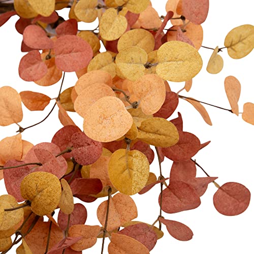 VGIA 18 Inch Fall Wreath Eucalyptus Leaves Wreath Artificial Autumn Wreath for Front Door Fall Leaves Wreath Farmhouse Wreath Fall Decorations for Home Wall and Window
