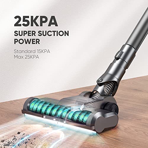 FirstLove Cordless Vacuum Cleaner, 25KPa Powerful Suction Stick Vacuum Cleaner Cordless with Detachable Battery, Lightweight Wireless Vacuum Cleaner for Carpet and Hardfloor