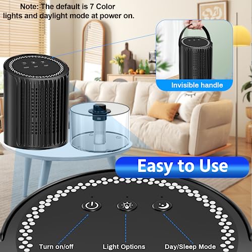 Dehumidifiers for Home - 35oz Bathroom Dehumidifier Portable Small Dehumidifier with Auto Defrost Function,2 Working Modes,Smart Auto-Off,Ultra Quiet for Bedroom,Basement,Room,Wardrobe,Kitchen - Black