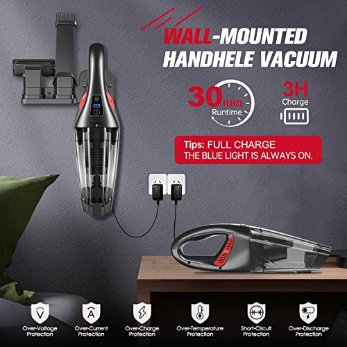 IMINSO Handheld Vacuum Cordless Hand Vacuum with 9000PA/LED, Dust Busters Hand Vacuum Cordless Rechargeable Car Vacuum Portable Mini Vacuum, Lightweight Held Vacuum Cleaner for Home/Car/Pet Hair