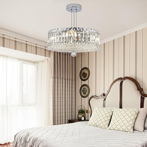 ZHZIJG Crystal Chandeliers for Living Room Light Fixture Crystal Ceiling Light Pendant Bedroom Chandelier for Dining Room Bathroom Hallway