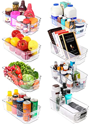 Utopia Home Medium Pantry Organizer-Set of 8 Refrigerator Organizer Bins-BPA Free Fridge Organizer for Freezers, Kitchen Countertops and Cabinets