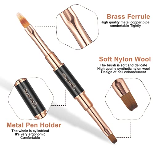 Double-Ended Acrylic Nail Art Brushes Set, Etercycle Gel Polish Nail Art Design Pen Painting Tools Nail Art Liner Brush and Nail Dotting Pen for Acrylic Application Salon at Home DIY Manicure