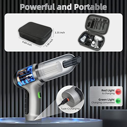 PeroBuno Electric Air Duster for Computer Cleaning, 150000RPM Powerful, Mini Vacuum for Car Cleaner 15KPa- Compressed Air Duster- Canned Air- Keyboard Cleaner 3-in-1