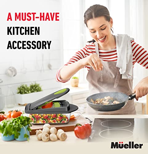 Mueller Pro-Series 10-in-1, 8 Blade Vegetable Chopper, Onion Mincer, Cutter, Dicer, Egg Slicer with Container