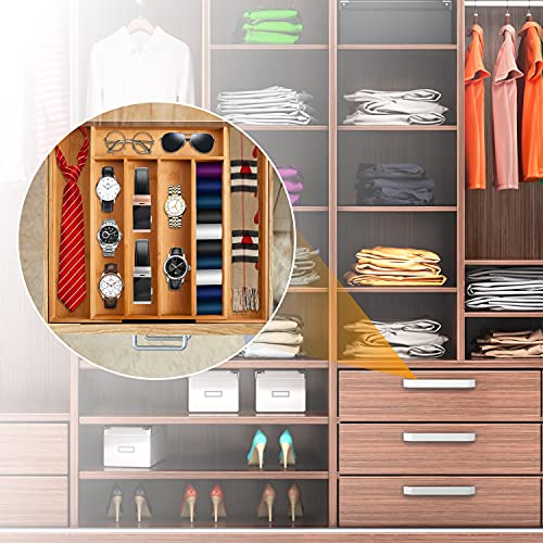 Bellsal Silverware Organizer Kitchen Drawer Organizer Expandable Bamboo Utensil Holder Cutlery Tray for Kitchen Utensil and Flatware Bedroom Office