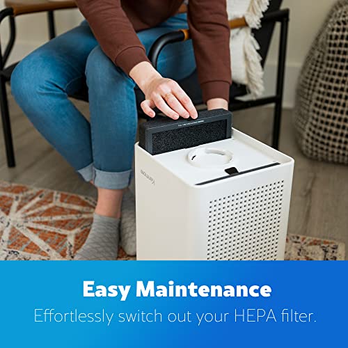 Kenmore PM2010 Air Purifier with H13 True HEPA Filter, Covers Up to 1200 Sq.Foot, 24db SilentClean 3-Stage HEPA Filtration System, 5 Speeds for Home Large Room, Kitchens & Bedroom