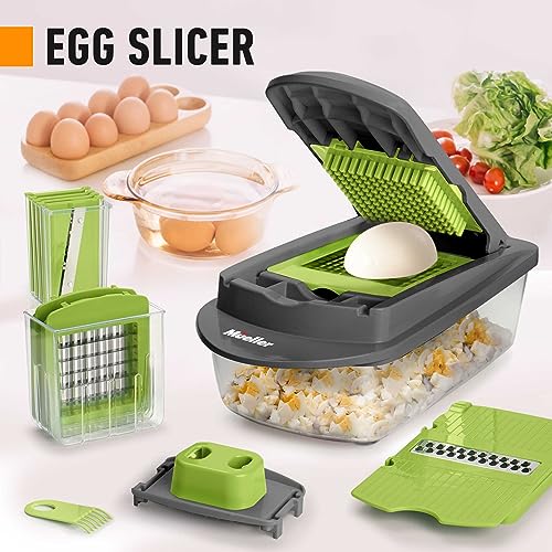 Mueller Pro-Series 10-in-1, 8 Blade Vegetable Chopper, Onion Mincer, Cutter, Dicer, Egg Slicer with Container