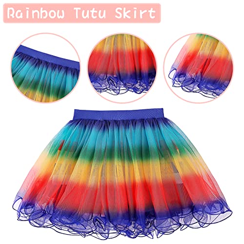 ADREIT Rainbow Tutu Dress for Girls, Birthday Girl Outfit Set Costumes with Headband and Bag Halloween Birthday Party Outfits