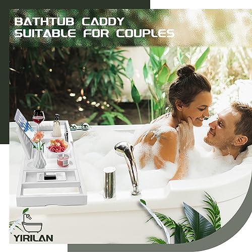 Premium Bathtub Tray Caddy - Expandable Bath Tray - Unique House Warming Gifts, New Home, Anniversary & Wedding Gifts for Couple, Bridal Shower Gift for Women