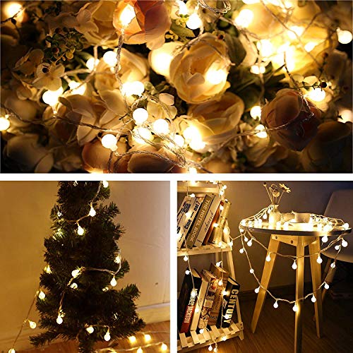 Globe String Lights, Merdeco 20ft 40 LED USB Powered Globe String Lights Warm White Fairy Lights for Birthday Party Wedding Christmas Home Decoration