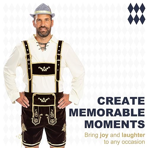 MOKE Oktoberfest Costume Men's Traditional Bavarian Guy Adult Costume for Oktoberfest and Costume Parties - Dark Brown - Medium