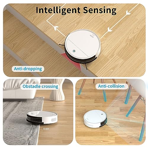 OKP Robotic Vacuum Cleaner, WiFi/App/Alexa, Robot Vacuum Cleaner with Schedule, Efficient Filtration System, Self-Charging, Slim Design, Quiet, Perfect for Hard Floors, Pet Hair, Carpets