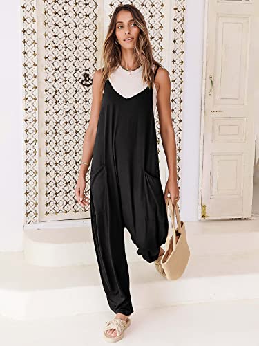 ANRABESS Women's Overalls Summer Casual Loose Baggy Stretchy Jumpsuit Romper 2023 Fashion Trendy Outfits Spring Clothes Onesie Jumper 949heise-XL