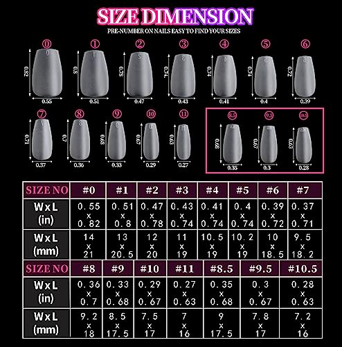 15 Sizes Matte Short Coffin Nail Tips, Teenitor 300pcs Pre-shaped Soft Gel Nail Tips with Nail Glue Set, Full Cover Press on Fake Nails with Nail Stand & French Nail Art Sticker for Nail Extensions