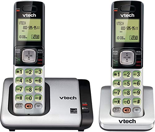 VTech CS6719-2 2-Handset Expandable Cordless Phone with Caller ID/Call Waiting, Handset Intercom & Backlit Display/Keypad, Silver