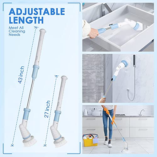 Home Essentials Cleaning Supplies,Electric Spin Scrubber,Electric Cleaning Brush with Handle,Power Scrubbers for Cleaning Bathroom 1