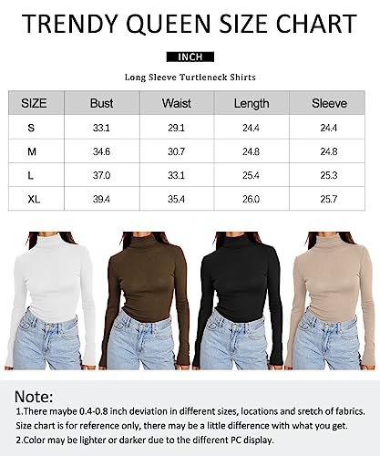 Trendy Queen Womens Fall Outfits 2023 Mock Turtleneck Long Sleeve Shirts Slim Fit Pullover Stretch Tight Basic Layering Soft Thermal Underwear Scrub Undershirts Fashion Beige