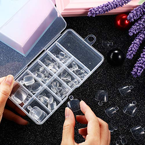 100 Pieces False Toenails Tip with Box, Acrylic Artificial Toenails French Full Cover Toe Art Nails for Women, 10 Sizes for Nail Salon and Foot Decoration (Clear)