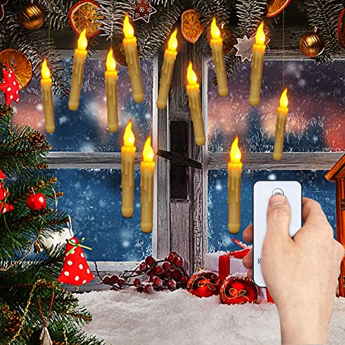 Halloween Decoration,12Pack Floating LED Candles With Remote Control,Hanging Floating Candles for Harry potter Witch Halloween Decor Christmas Holiday Party Birthday Wedding Bedroom Window Home Décor