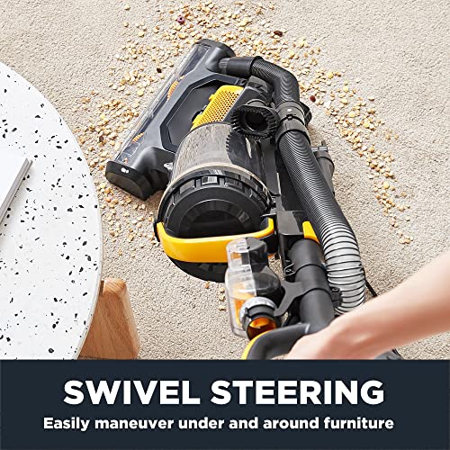 EUREKA Lightweight Bagless Upright Vacuum Cleaner Powerful for Carpet and Hard Floor, MaxSwivel Pro, Yellow