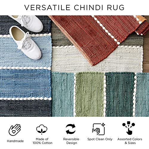 DII Chindi Home Collection Handwoven Multicolor Area Rag Rug, 20x31.5