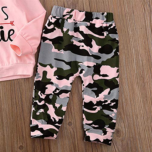 FYBITBO Toddler Baby Girl Fall Winter Clothes Mamas Bestie Hoodie Sweatshirt Tops & Camo Pants Outfits Clothing Sets (Pink Camo, 18-24 Months)