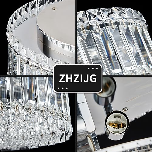 ZHZIJG Crystal Chandeliers for Living Room Light Fixture Crystal Ceiling Light Pendant Bedroom Chandelier for Dining Room Bathroom Hallway