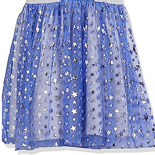 Disney Big Stitch Ruffle Sleeve Tulle Dress-Girls Sizes 4-16, Heather/Blue, 14-16