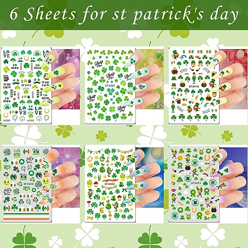 30 Sheets Holiday Nail Stickers, Fall Halloween Christmas Valentine's Thanksgiving St. Patrick's Day Nail Art Decals Mixed All Season Set, Self-Adhesive Design Year-Round Manicure Decorations Supplies