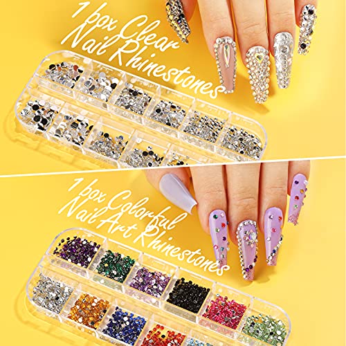 FANDAMEI Nail Art Kit, Nail Design Tools Kit with Nail Art Brushes, Nail Dotting Tools,Fine Glitter,Nail Butterfly, Nail Heart Glitter Sequins, Nail Foil Flakes, Nail Art Rhinestones, Nail Dust Brush