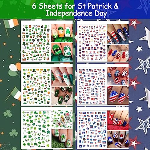 TailaiMei 30 Sheet All Holidays Nail Art Stickers, Mixed Seasons Variety Pack for Halloween Fall Christmas Valentine's Day Nail Decals, Self-Adhesive Design Year-Round Thanksgiving Nail Decorations