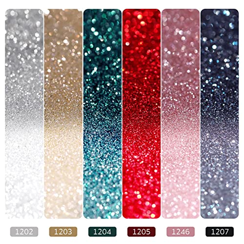 GAOY Reflective Glitter Gel Nail Polish Set of 6 Colors Including Pink Red Silver Holographic Gel Polish Kit UV LED Soak Off Nail Polish Home DIY Manicure Nail Salon Varnish