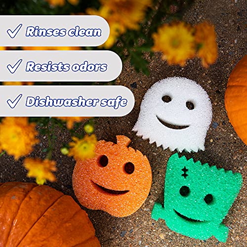 Scrub Daddy Sponge - Halloween - Non-Scratch Scrubbers for Dishes and Home - 3ct