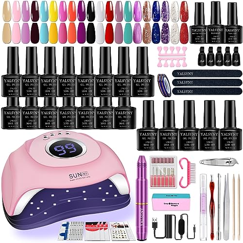 20 Colors Gel Nail Polish Kit with 180w nail dryer Curing Gel Nail Polish Electric nail drill kit